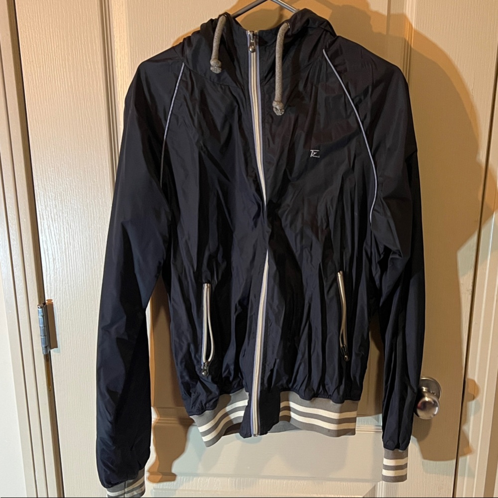 Stylish Navy Hooded Bomber Jacket